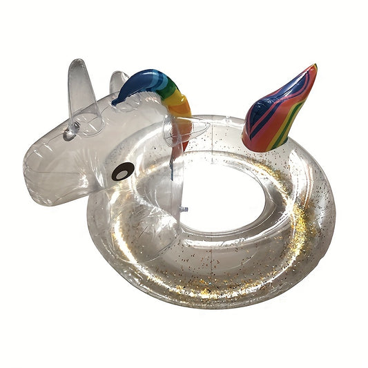 Glitter Unicorn Swimming Ring - Inflatable & Transparent