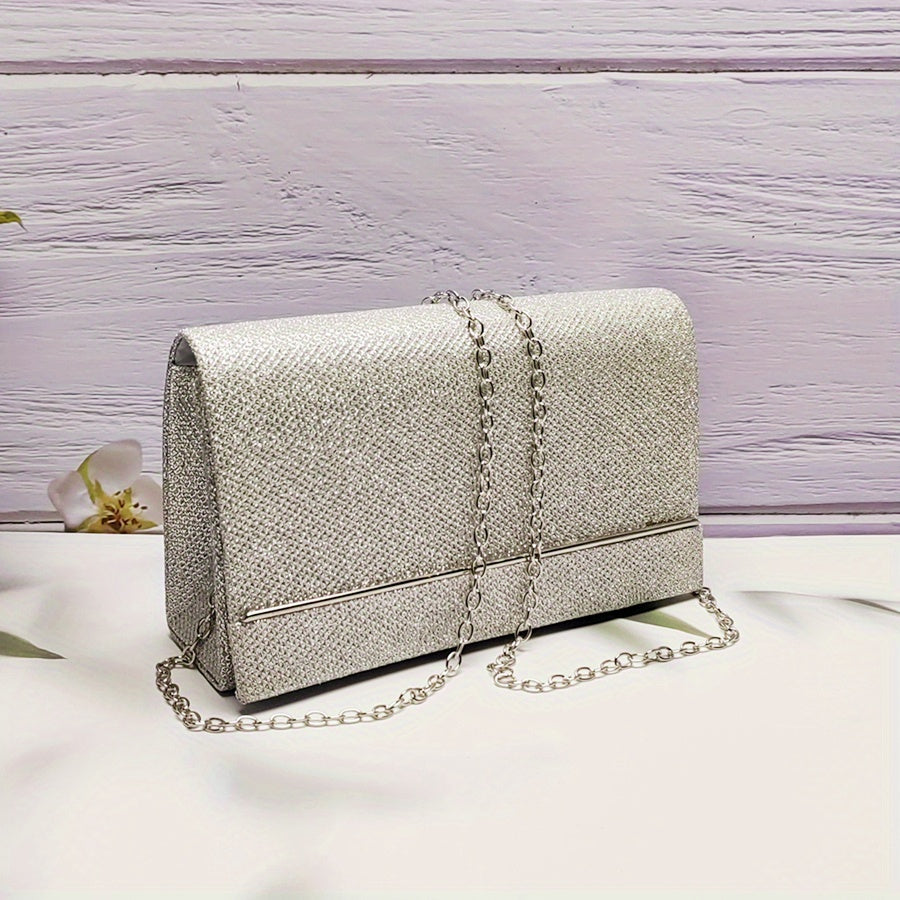 Glitter Evening Clutch w/ Detachable Chain