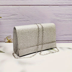 Glitter Evening Clutch w/ Detachable Chain