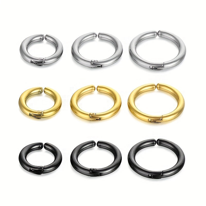 Stainless Steel Smooth Round Clip Earrings for Men