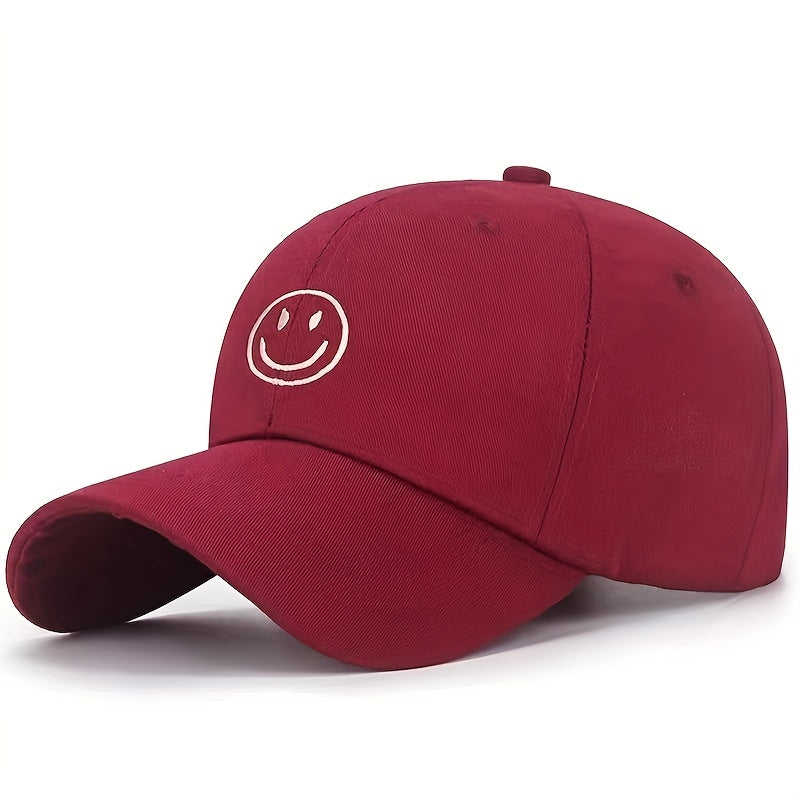 Smiling Face Embroidery Baseball Cap Couple Sun Hats Unisex Dad Hats