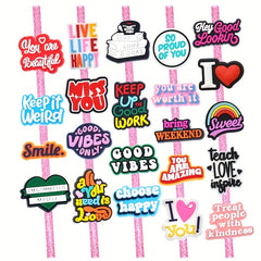 50pcs Random Cartoon Straw Toppers Custom Straw Toppers Randomly