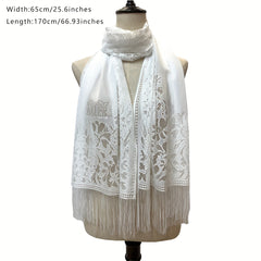 Lace Long Scarf Tassel Shawl Women Dress Wrap Wedding Bridal Party