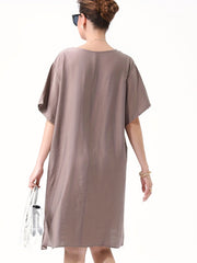  Colorblock Short Sleeve Tee Dress