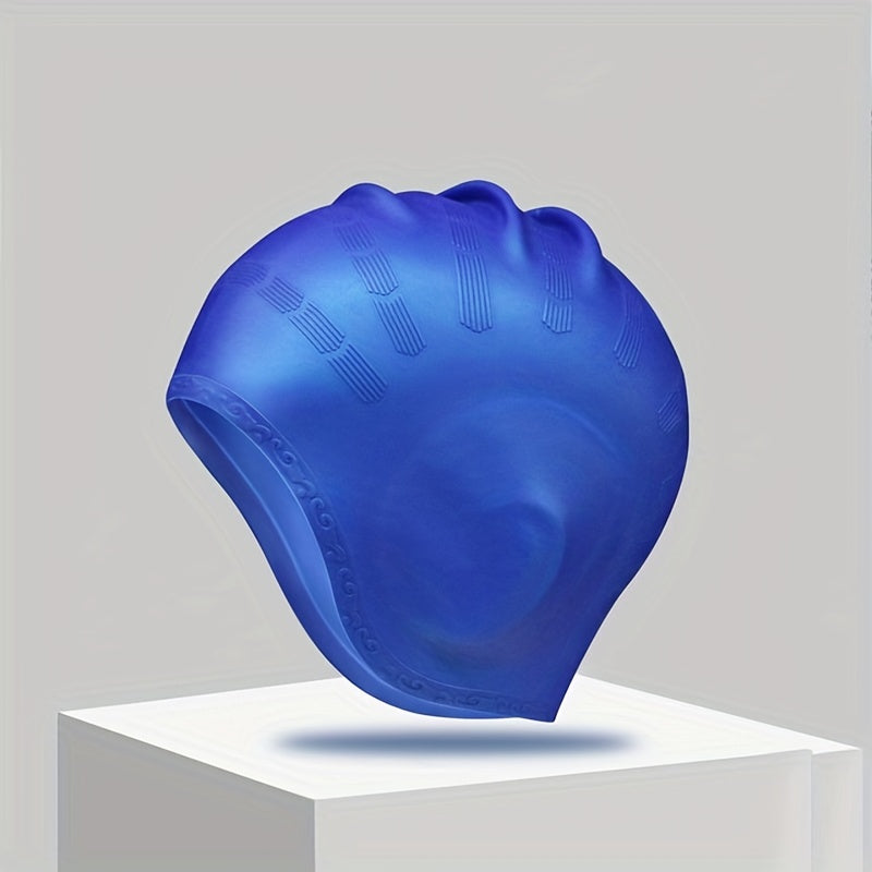 Silicone Swimming Cap with Ear Pockets for Long Hair