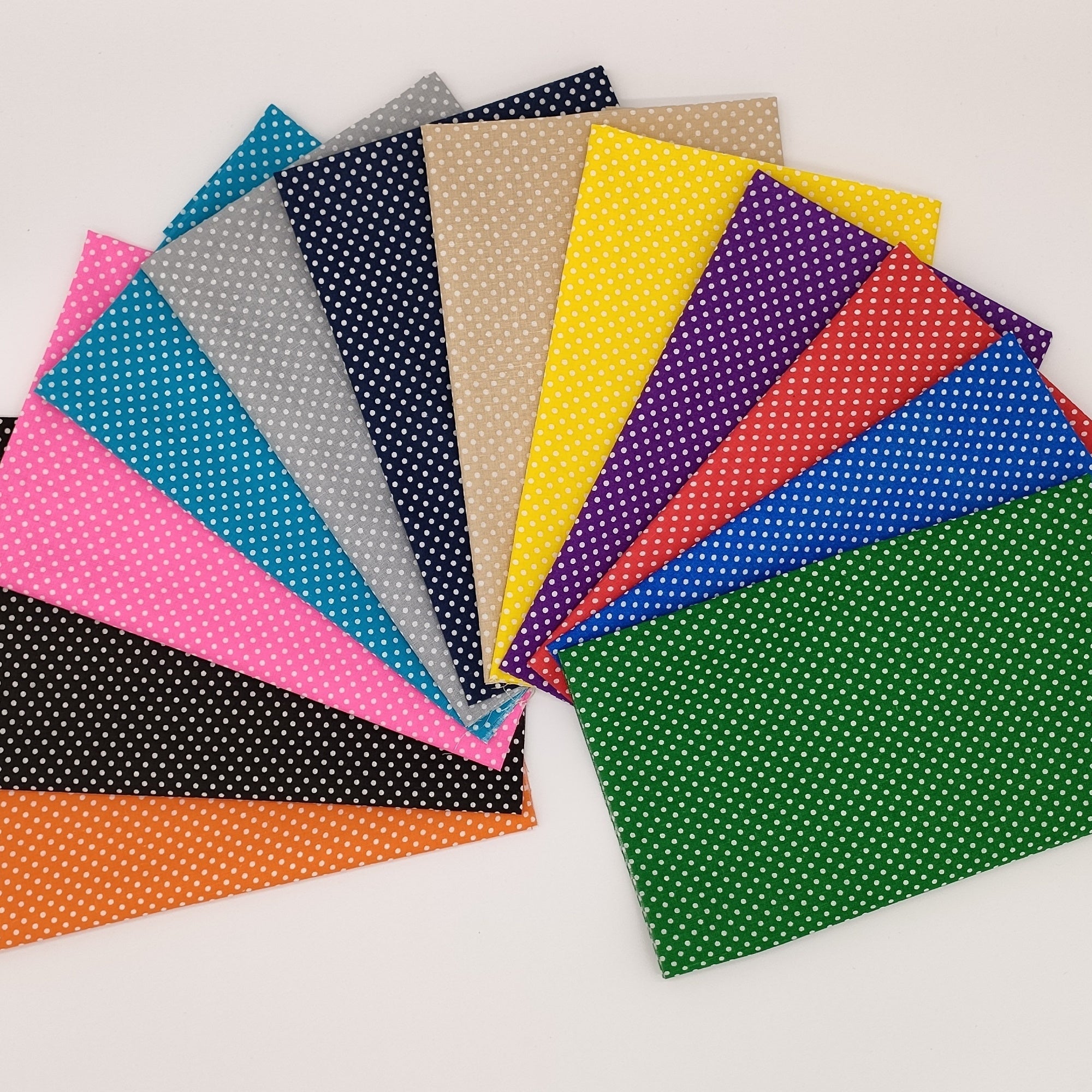 12pcs Small Dots Pre Cut Fabric Patchwork Crafting Sewing