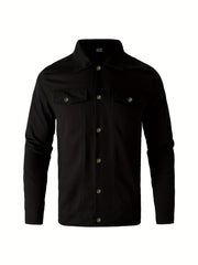 Men's Turndown Collar Chest Pocket Casual Jacket