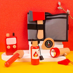 Kids Role Play Firefighter Toy Set - Adjustable Belt & Accessories