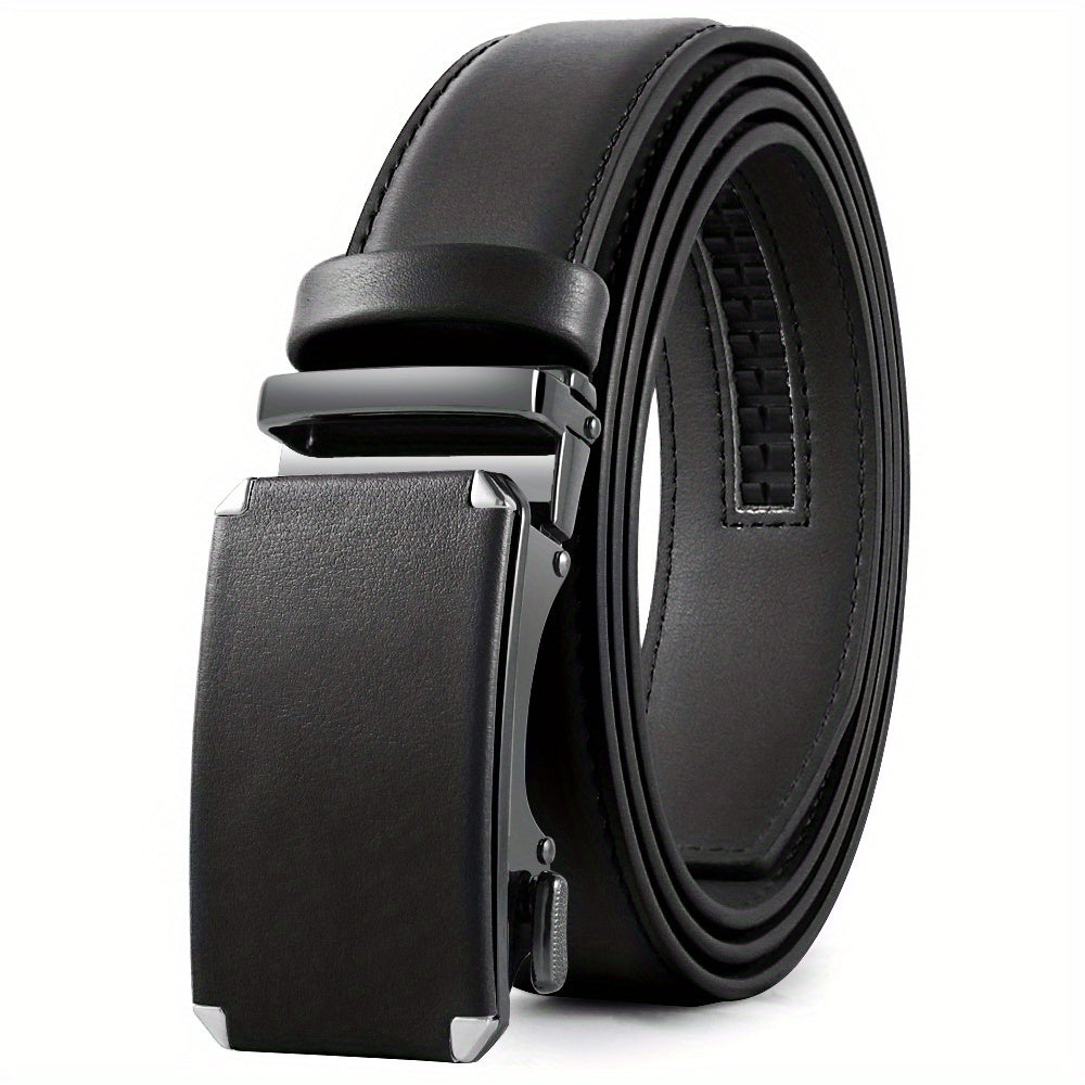 Men's Ratchet Belt Dress Adjustable Size Leather Belt Length Can Be Cut