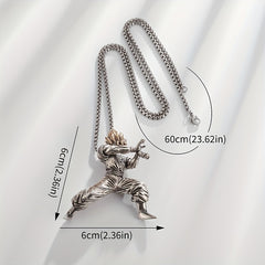 Yellow Hair Kung Fu Man Pendant Necklace For Men Kids Anime Exhibition