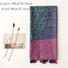 Colorful Paisley Printed Scarf Fringed Shawl Wrap Sunscreen Gauze Scarf