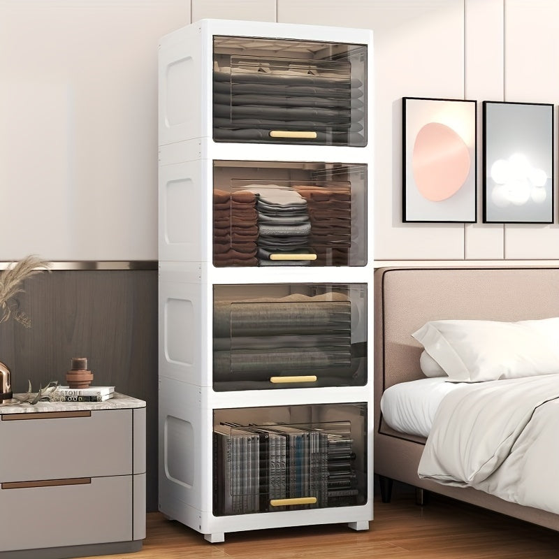 Clear Drawers Flip Open Storage Bins Plastic Organizer