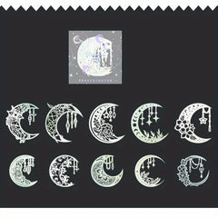 10pcs Retro Hollow Moon Phase Paper for Landscaping, 10x4x2In, 13x5x1In