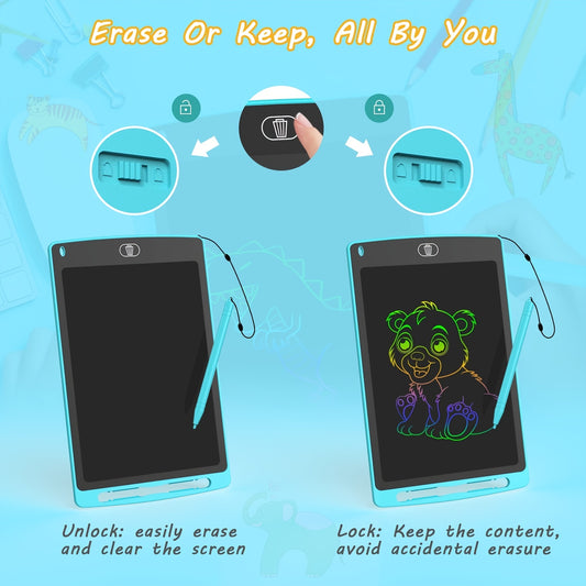 LCD Writing Board For Kids 8.5 Inch - Colorful Doodle Drawing Board