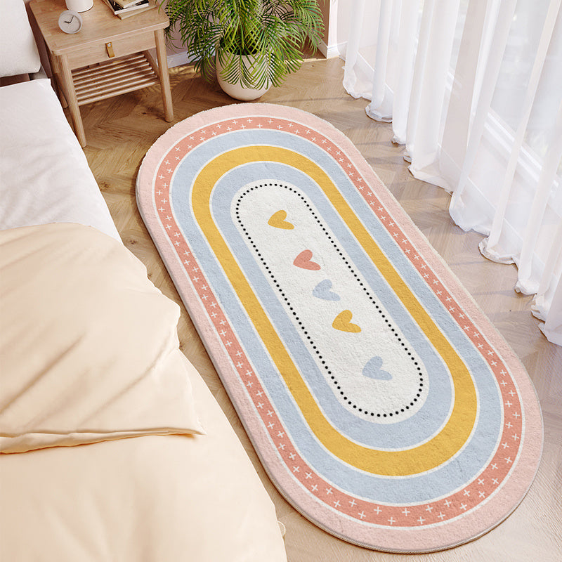 Soft Oval Long Strip Bedside Mat Cashmere Floor Mat
