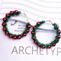 Wreath Dangle Earrings Christmas Party Gift