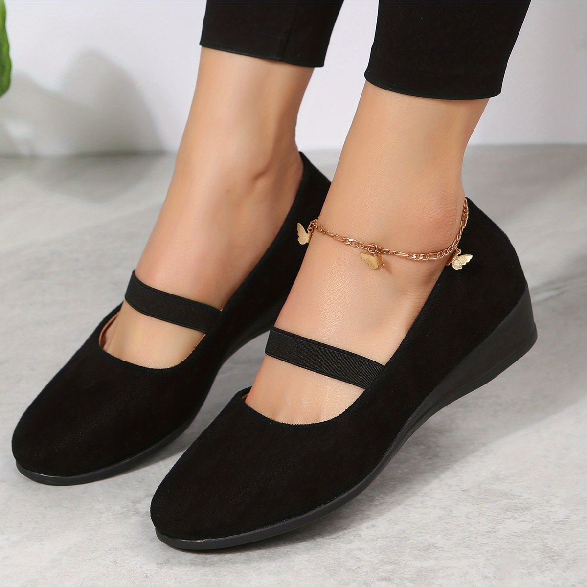 Women's Comfort Wedge Slip On Shoes Soft Sole Casual Walking Flats