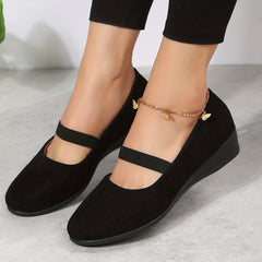 Women's Comfort Wedge Slip On Shoes Soft Sole Casual Walking Flats