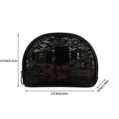 Floral Mesh Makeup Bag Women Breathable Zipper Pouch Toiletry Travel Organizer