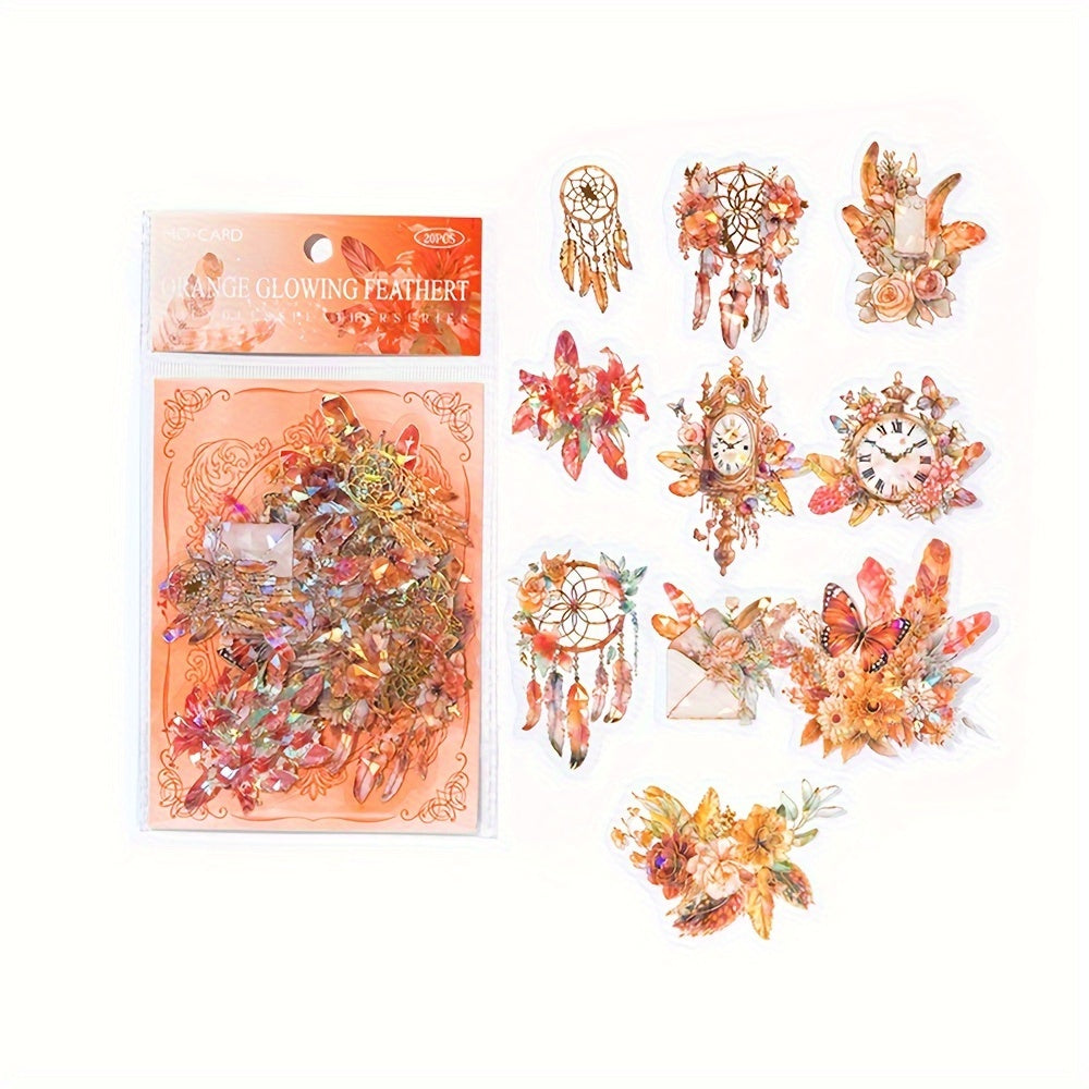 20pcs PET Retro Guka Waterproof Journal Material Stickers