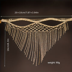 Rhinestone Mask Party Tassel Face Jewelry for Wedding Stage Performance