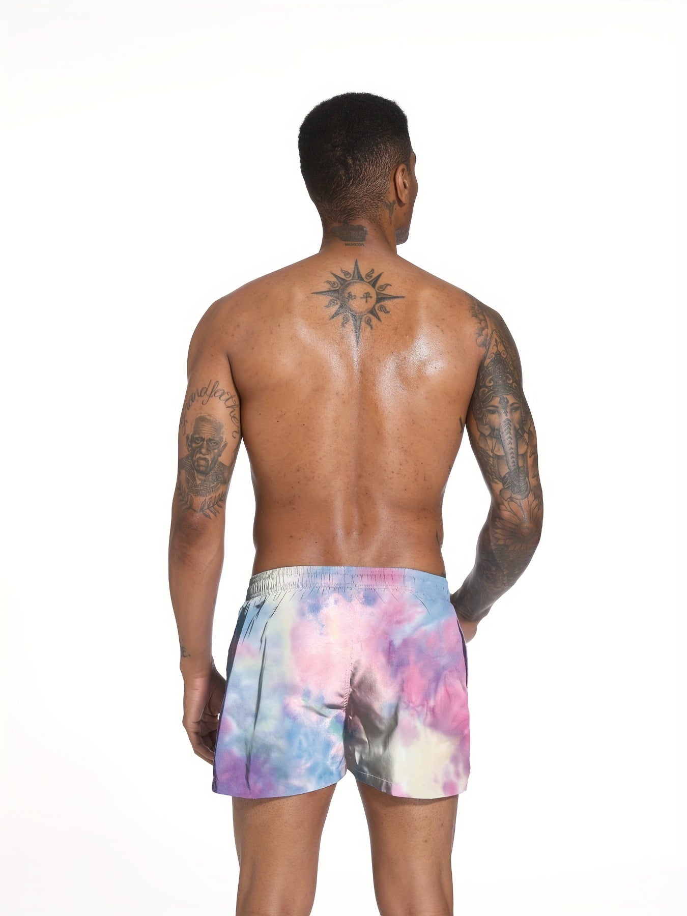 Tie Dye Men's Swim Trunks Quick Dry Beach Shorts Swimwear