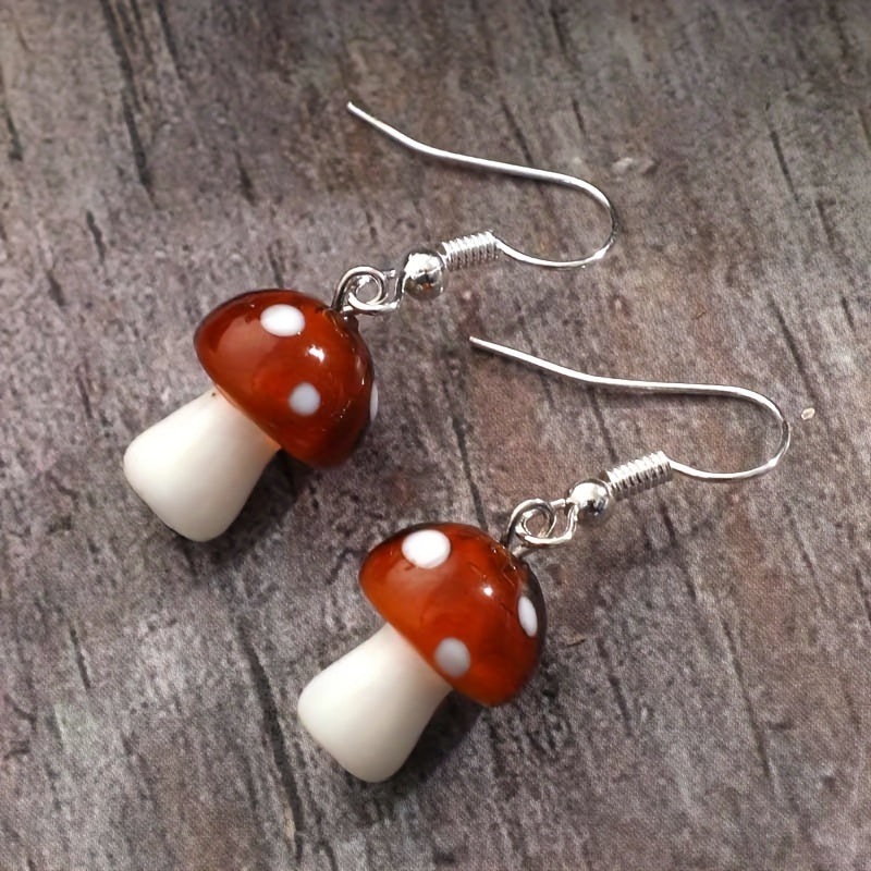 Vintage Gothic Mushroom Earrings Women Men
