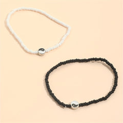 Boho Style String Anklet Set Vintage Ankle Bracelet for Women 2 Pcs