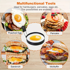 Nonstick Egg Rings Round Crumpet Mold for Pancake English Muffins Cooking