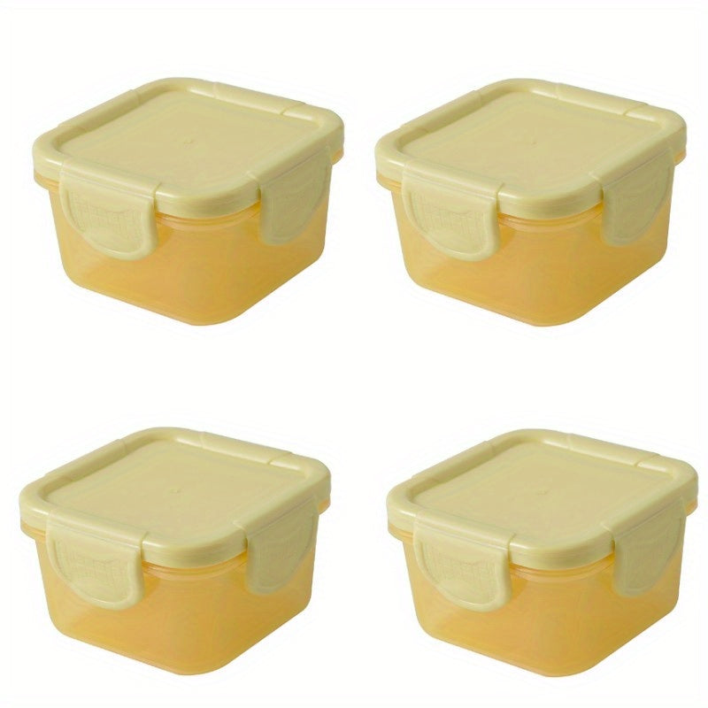 4pcs Mini Food Storage Container Leakproof Lid 60ml