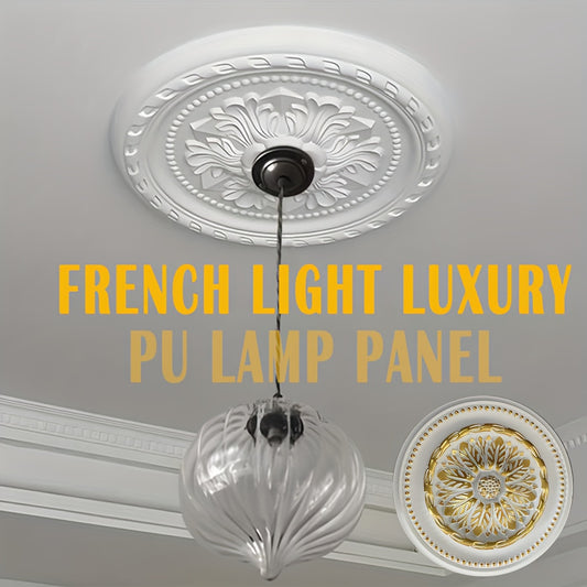 French PU Lamp Panel Round Ceiling Decoration European Gypsum Chandelier Base