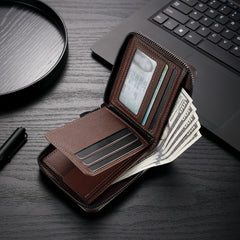 Stylish Mens Zipper Wallet with Card Slots