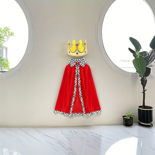 2pcs Halloween Adult King Costume Set King Hat Cloak Prince Stage Performance