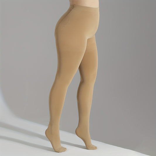  Solid High Rise Opaque Footed Tights