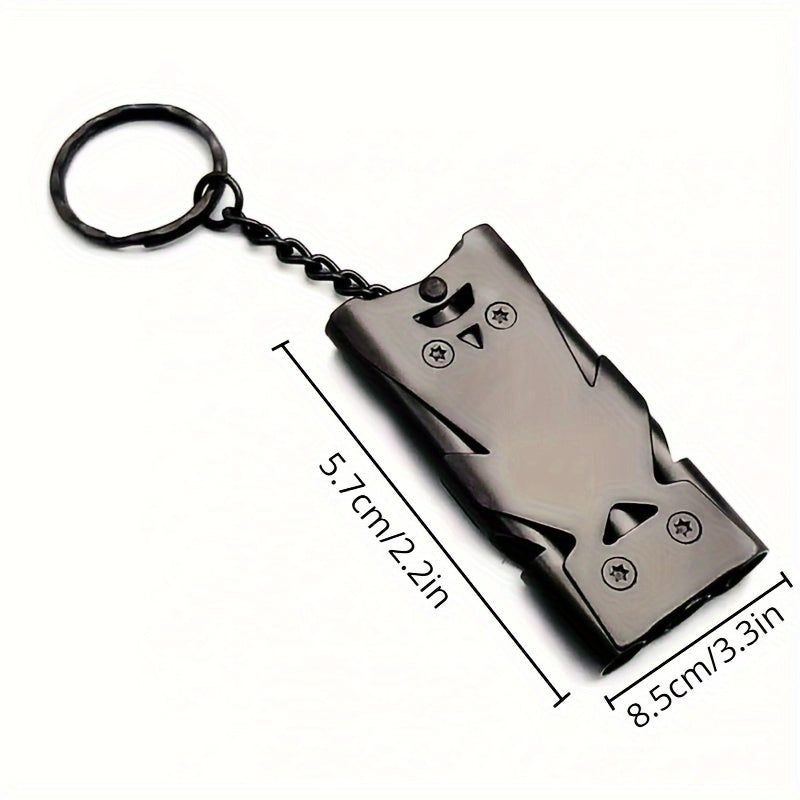 Double Tube Whistle Keychain High Decibel Survival Emergency Camping