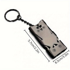 Double Tube Whistle Keychain High Decibel Survival Emergency Camping