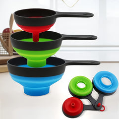 3pcs Folding Plastic Funnel Three piece Set Jam Funnel Kitchen Tools