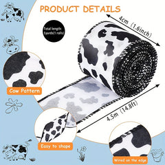 Cow Print Wired Edge Ribbon Cow Spot Pattern Ornaments Fabric Ribbons