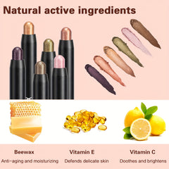 Colorful Pearly Eyeshadow Stick with Brush Head