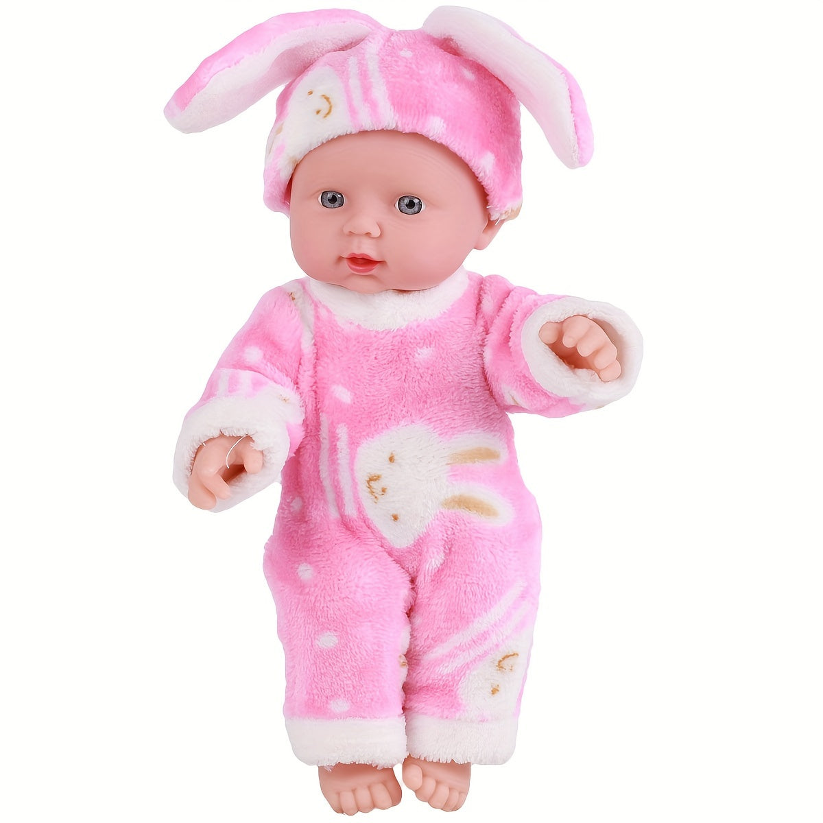 Plush Bunny Eared Doll Clothes for 3-6 Years, Twin Pack & Pink
