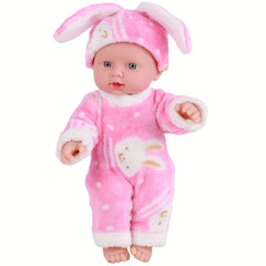 Plush Bunny Eared Doll Clothes for 3-6 Years, Twin Pack & Pink