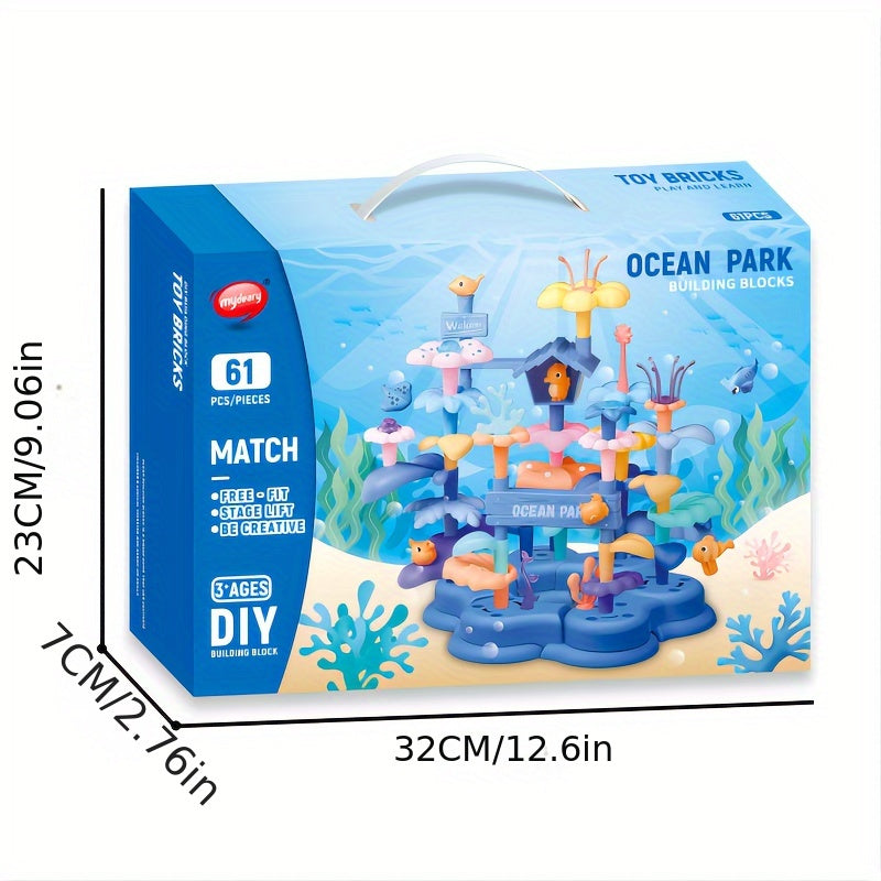 DIY Ocean Coral Building Blocks Flower Arrangement Puzzle