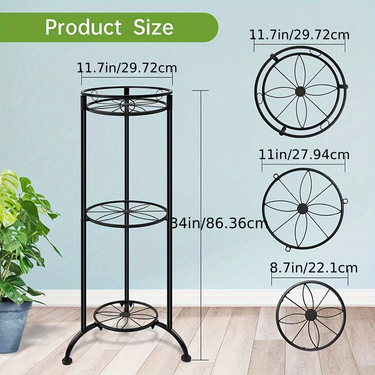 Indoor Layer Plant Rack Iron Flower Rack Living Room Balcony Floor Standing Plan