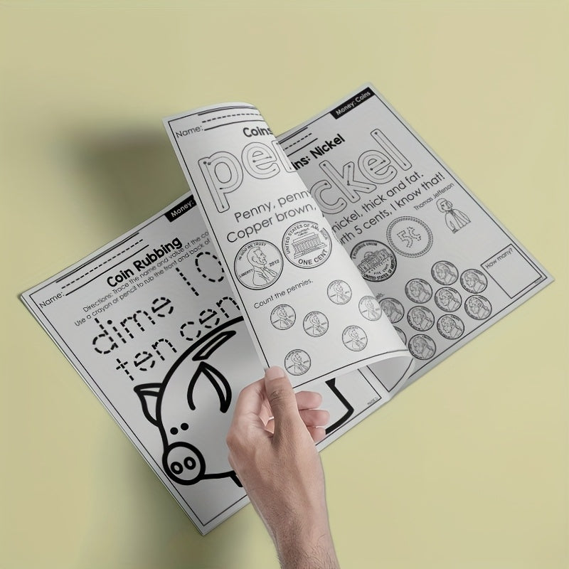 Kindergarten Money Workbook Yellow Paper