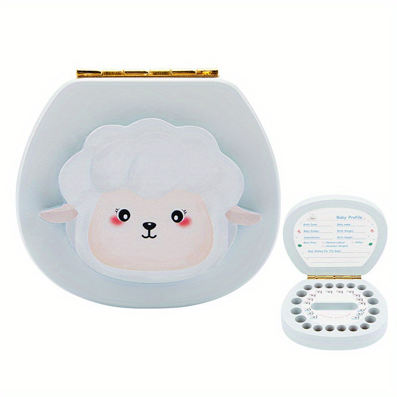 Wooden Tooth Box Keepsake For Baby Girls Pink Lamb