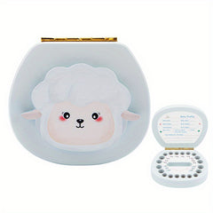 Wooden Tooth Box Keepsake For Baby Girls Pink Lamb