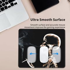 Skull Smoking Pattern Mouse Pad - Office Home Gaming Accessory