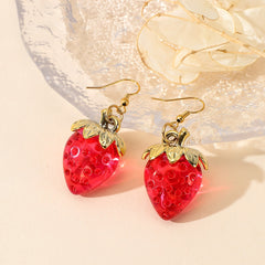 Strawberry Resin Earrings Fun Fruit Earrings For Women Girls