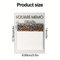 Leopard Print Index Sticker PET Sticky Note 7 6 7 3 3in