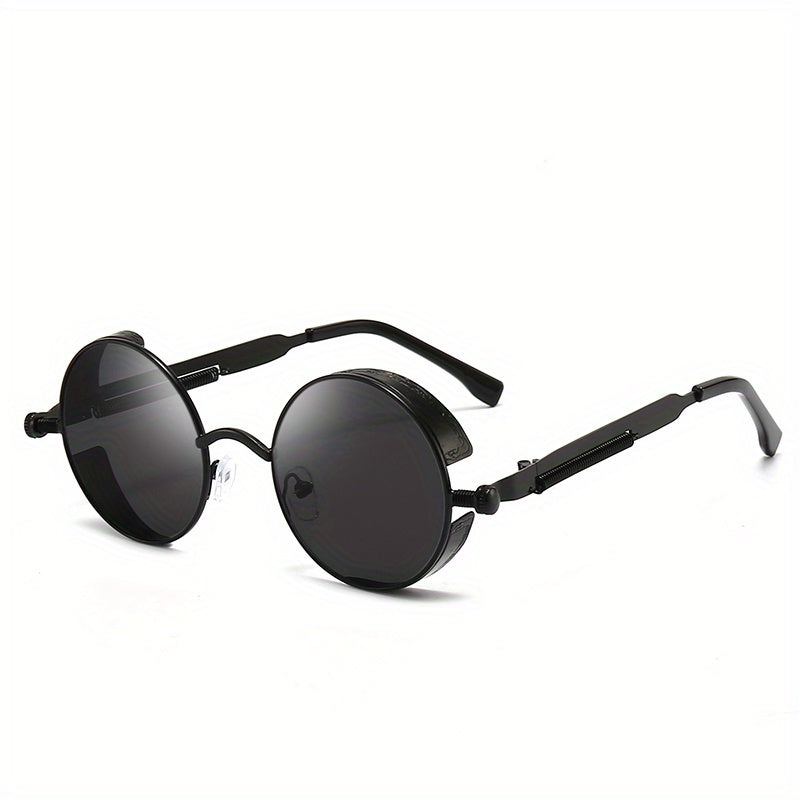Y2K Steampunk Round Mirrored Sunglasses UV400
